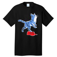 Kamala Harris Cat Stepping On Maga Hat Vp President 2024 Tall T-Shirt