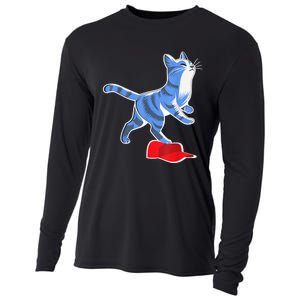 Kamala Harris Cat Stepping On Maga Hat Vp President 2024 Cooling Performance Long Sleeve Crew