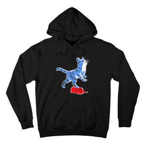 Kamala Harris Cat Stepping On Maga Hat Vp President 2024 Tall Hoodie