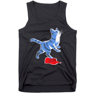 Kamala Harris Cat Stepping On Maga Hat Vp President 2024 Tank Top