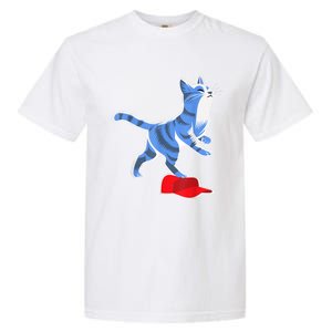 Kamala Harris Cat Stepping On Maga Hat Vp President 2024 Garment-Dyed Heavyweight T-Shirt