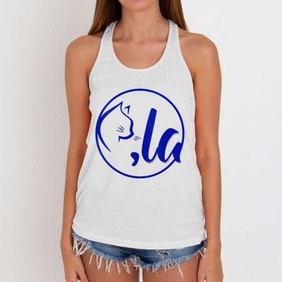 Kamala Harris Comma La Cute Cat 2024 Women's Knotted Racerback Tank