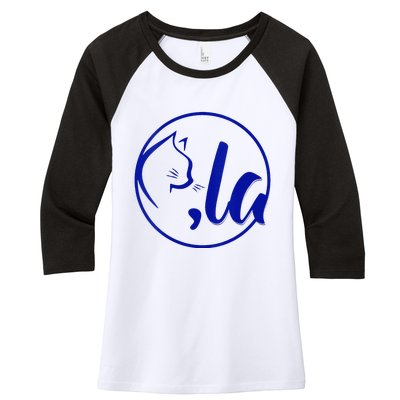 Kamala Harris Comma La Cute Cat 2024 Women's Tri-Blend 3/4-Sleeve Raglan Shirt