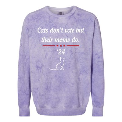 Kamala Harris Cats DonT Vote But Their Moms Do 2024 Colorblast Crewneck Sweatshirt