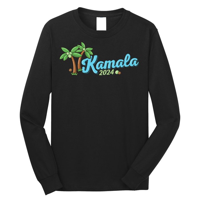 Kamala Harris Coconut Tree 2024 Democrat For President Long Sleeve Shirt