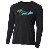 Kamala Harris Coconut Tree 2024 Democrat For President Cooling Performance Long Sleeve Crew