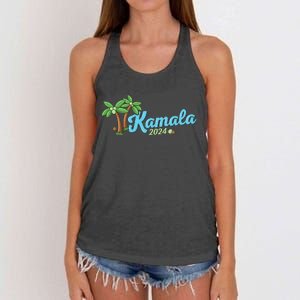 Kamala Harris Coconut Tree 2024 Democrat For President Women's Knotted Racerback Tank