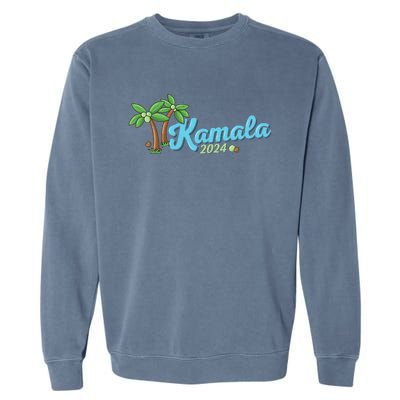 Kamala Harris Coconut Tree 2024 Democrat For President Garment-Dyed Sweatshirt