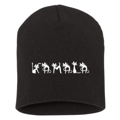 Kamala Harris Cat Lettering Positive Funny Short Acrylic Beanie