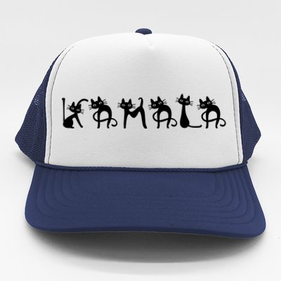 Kamala Harris Cat Lettering Positive Funny Trucker Hat