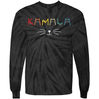 Kamala Harris Cat Lettering Positive Funny Tie-Dye Long Sleeve Shirt