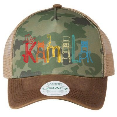 Kamala Harris Cat Lettering Positive Funny Legacy Tie Dye Trucker Hat