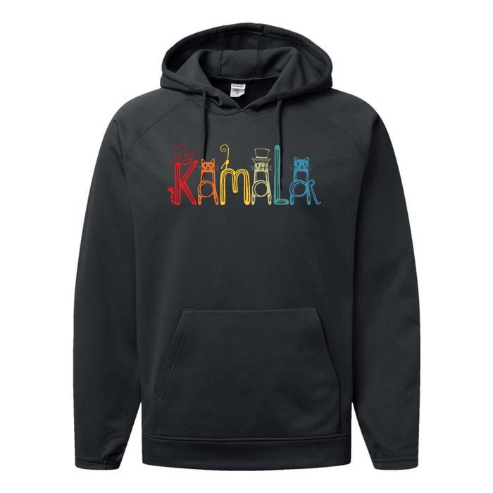 Kamala Harris Cat Lettering Positive Funny Performance Fleece Hoodie