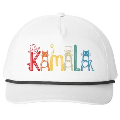 Kamala Harris Cat Lettering Positive Funny Snapback Five-Panel Rope Hat