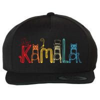 Kamala Harris Cat Lettering Positive Funny Wool Snapback Cap