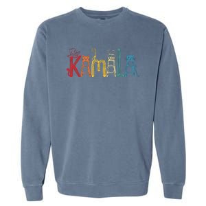 Kamala Harris Cat Lettering Positive Funny Garment-Dyed Sweatshirt