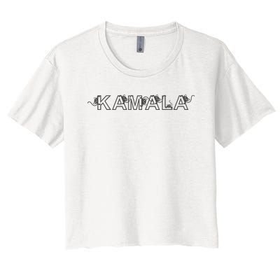 Kamala Harris Cat Lettering Childless Cat Lady Women's Crop Top Tee