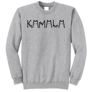 Kamala Harris Cat Lettering Positive Funny 2024 Tall Sweatshirt