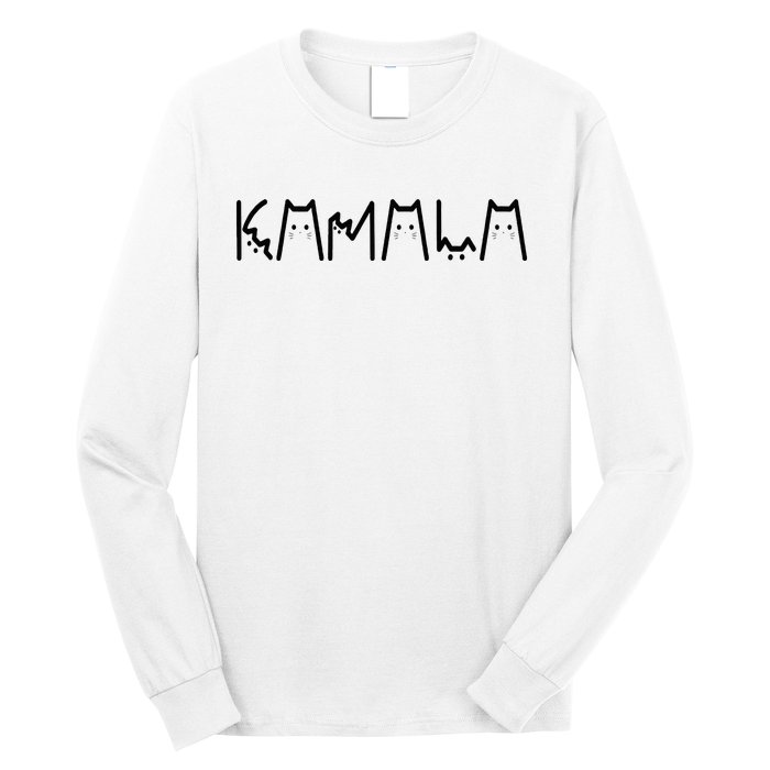 Kamala Harris Cat Lettering Positive Funny 2024 Long Sleeve Shirt