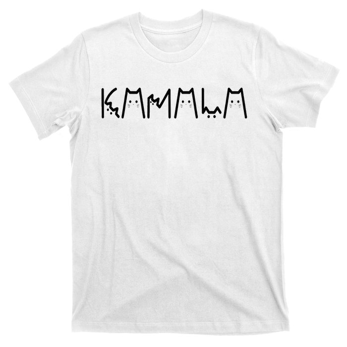 Kamala Harris Cat Lettering Positive Funny 2024 T-Shirt