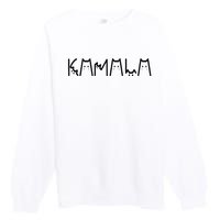 Kamala Harris Cat Lettering Positive Funny 2024 Premium Crewneck Sweatshirt