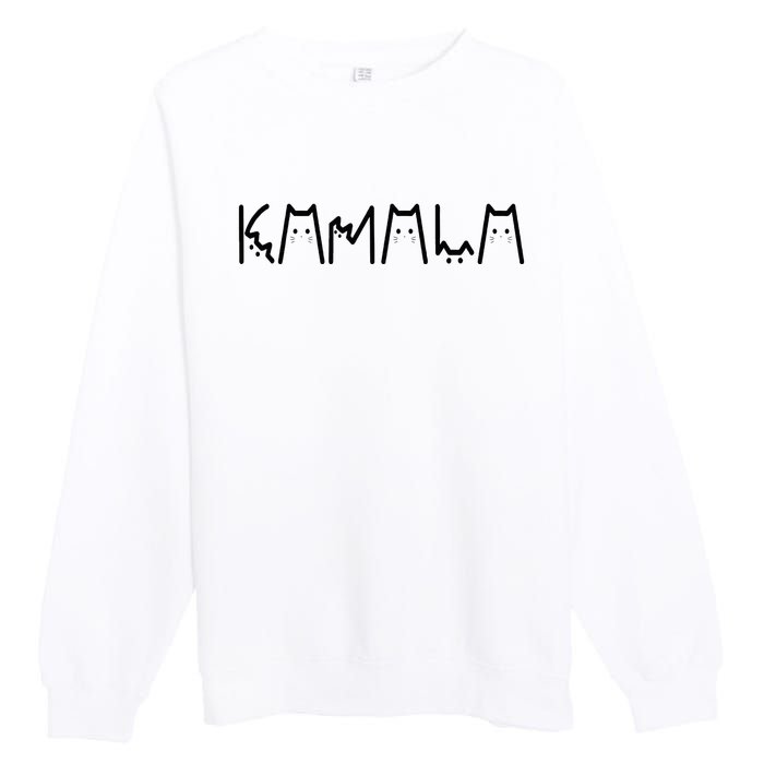 Kamala Harris Cat Lettering Positive Funny 2024 Premium Crewneck Sweatshirt