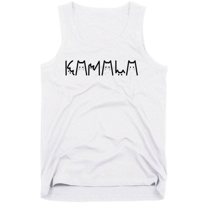 Kamala Harris Cat Lettering Positive Funny 2024 Tank Top