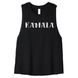 Kamala Harris Cat Lettering Positive Funny Women's Racerback Cropped Tank