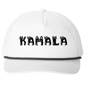 Kamala Harris Cat Lettering Positive Funny 2024 Election Snapback Five-Panel Rope Hat