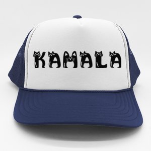 Kamala Harris Cat Lettering Positive Funny 2024 Election Trucker Hat