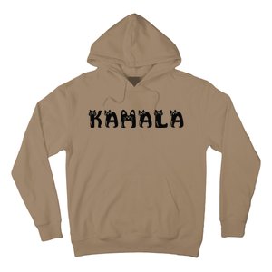 Kamala Harris Cat Lettering Positive Funny 2024 Election Hoodie