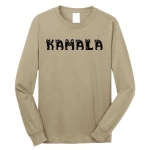 Kamala Harris Cat Lettering Positive Funny 2024 Election Long Sleeve Shirt