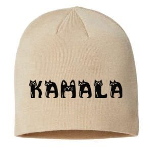 Kamala Harris Cat Lettering Positive Funny 2024 Election Sustainable Beanie