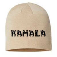 Kamala Harris Cat Lettering Positive Funny 2024 Election Sustainable Beanie