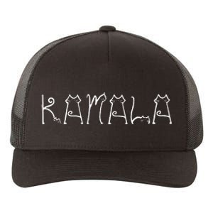 Kamala Harris Cat Lettering Positive Funny Kamala 2024 Yupoong Adult 5-Panel Trucker Hat