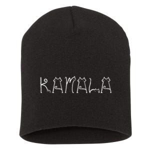 Kamala Harris Cat Lettering Positive Funny Kamala 2024 Short Acrylic Beanie