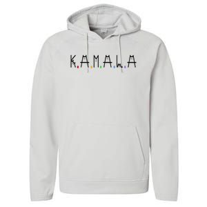 Kamala Harris Cat Lettering Positive Funny 2024 Performance Fleece Hoodie