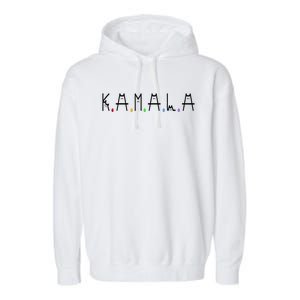 Kamala Harris Cat Lettering Positive Funny 2024 Garment-Dyed Fleece Hoodie