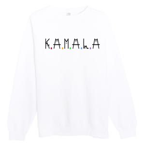 Kamala Harris Cat Lettering Positive Funny 2024 Premium Crewneck Sweatshirt