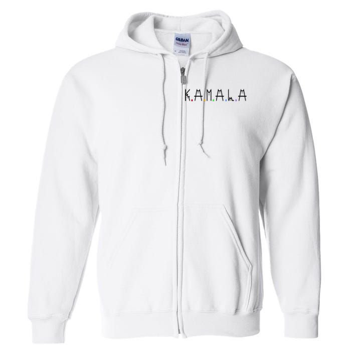 Kamala Harris Cat Lettering Positive Funny 2024 Full Zip Hoodie