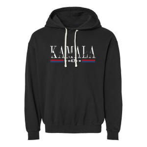 Kamala Harris Cat Lettering Positive Funny 2024 Garment-Dyed Fleece Hoodie