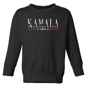 Kamala Harris Cat Lettering Positive Funny 2024 Toddler Sweatshirt