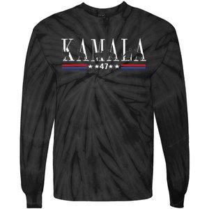 Kamala Harris Cat Lettering Positive Funny 2024 Tie-Dye Long Sleeve Shirt