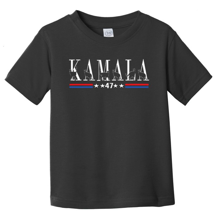 Kamala Harris Cat Lettering Positive Funny 2024 Toddler T-Shirt