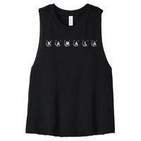 Kamala Harris Cat Lettering Positive Funny Cat Lady Letters Premium Women's Racerback Cropped Tank