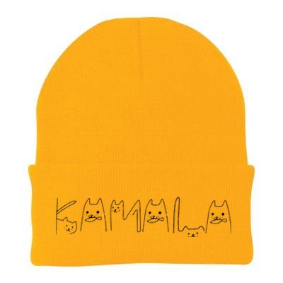 Kamala Harris Cat Lettering Positive Funny Knit Cap Winter Beanie