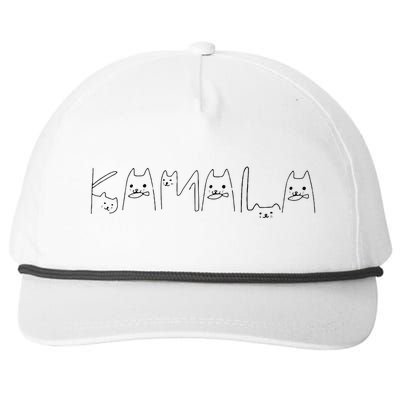 Kamala Harris Cat Lettering Positive Funny Snapback Five-Panel Rope Hat