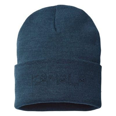 Kamala Harris Cat Lettering Positive Funny Sustainable Knit Beanie