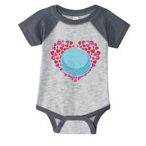 Knitter Heart Crocheting Lover Knit Crocheter Yarn Knitting Gift Infant Baby Jersey Bodysuit