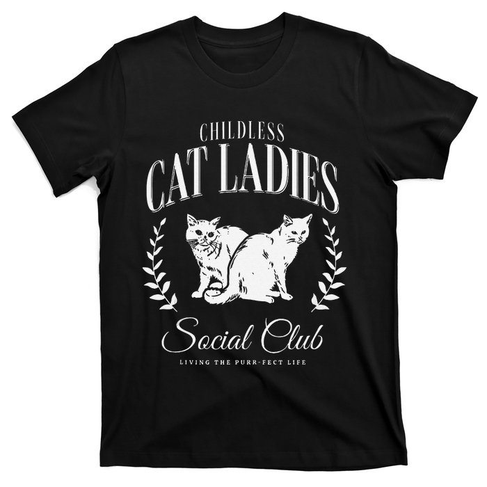 Kamala Harris Childless Cat Ladies Social Club Cat Lover T-Shirt